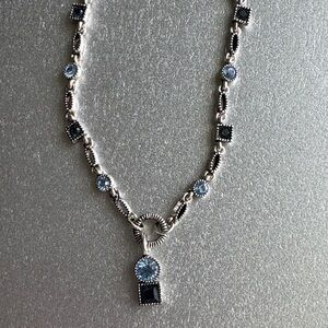 Napier Silver Necklace with Blue Accents